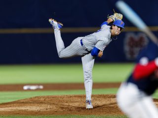 Liam Peterson (12) Florida Gators vs Ole Miss Rebels in Game 7 of the SEC Tournament at Hoover Met Stadium in Hoover, Alabama on Wednesday, May 21, 2025 (Photo by Eddie Kelly/ ProLook Photos)
